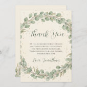 Rustic Eucalyptus Wreath Baby Dusche Vielen Dank Dankeskarte (Vorne/Hinten)