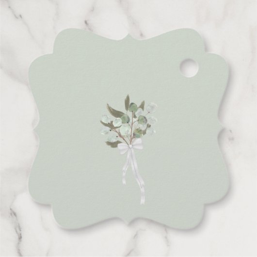 Rustic Eukalyptus & Greenerity Wedding Vielen Dank Geschenkanhänger (Rückseite)