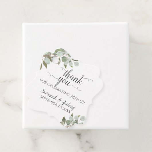 Rustic Eukalyptus & Greenerity Wedding Vielen Dank Geschenkanhänger (Beispiel)