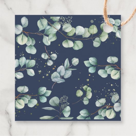 Rustic Eukalyptus Greenery Leafy Wedding Vielen Da Geschenkanhänger (Rückseite)