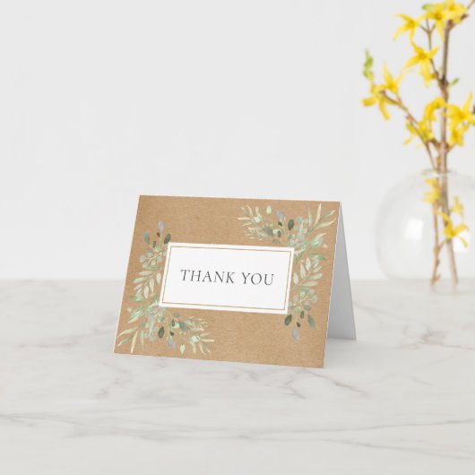 Rustic Eukalyptus Greenery Vielen Dank Karte (Gelbe Blume)