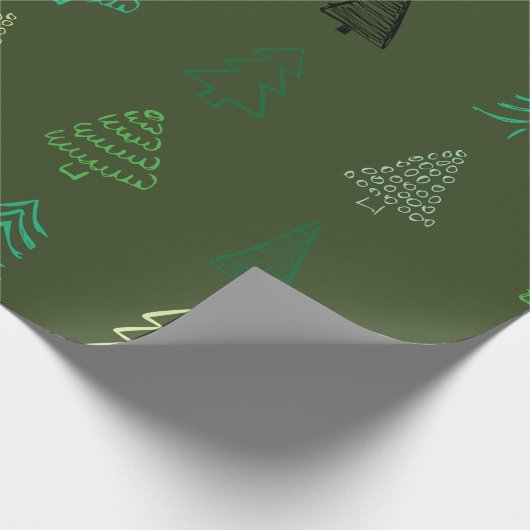"Rustic Evergreen Christmas Wrapping Paper" Geschenkpapier (Ecke)