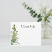 Rustic Evergreen Danke Note Card (Stehend Vorderseite)