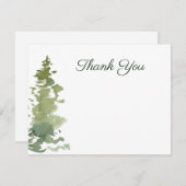 Rustic Evergreen Danke Note Card (Vorne/Hinten)