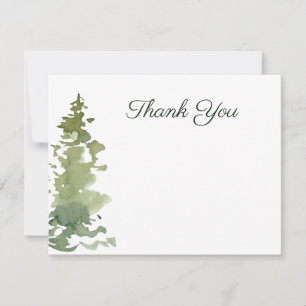 Rustic Evergreen Danke Note Card