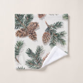 Rustic Evergreen Forest  Badhandtuch Set (Waschlappen)