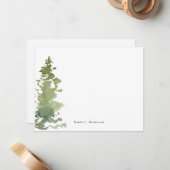 Rustic Evergreen Personalisiert Stationery Mitteilungskarte (Vorderseite/Rückseite Beispiel)
