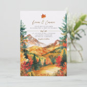 Rustic Fall Autumn Landscape Wedding Invitation Einladung (Stehend Vorderseite)