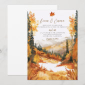 Rustic Fall Autumn Landscape Wedding Invitation Einladung (Vorne/Hinten)