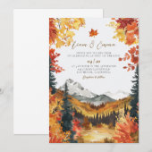 Rustic Fall Autumn Landscape Wedding Invitation Einladung (Vorne/Hinten)
