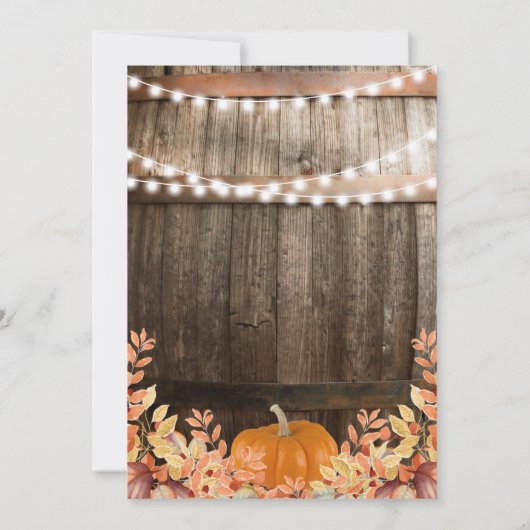 Rustic Fall Baby Dusche Einladung (Rückseite)