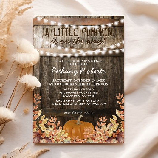 Rustic Fall Baby Dusche Einladung