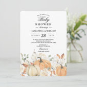 Rustic Fall Baby Dusche Einladung | Aquarell (Stehend Vorderseite)