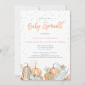 Rustic Fall Baby Dusche Sprinkle Pumpkin Einladung (Vorderseite)