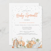 Rustic Fall Baby Dusche Sprinkle Pumpkin Einladung (Vorne/Hinten)