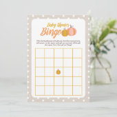 Rustic Fall Baby Shooter Bingo Game Card Einladung (Stehend Vorderseite)