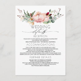 Rustic Fall Bloom Wedding Information Guest Begleitkarte