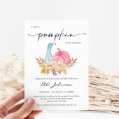 Rustic Fall Blue Pink Pumpkin Baby Dusche Einladung