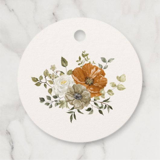 Rustic Fall Blume Brautparty Vielen Dank Geschenkanhänger (Rückseite)