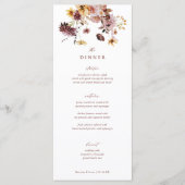 Rustic Fall Boho Floral Hochzeitsessen Menükarte (Vorderseite)