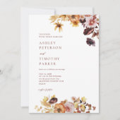 Rustic Fall Boho Floral Wedding Einladung (Vorderseite)