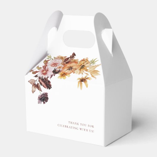 Rustic Fall Boho Floral Wedding Geschenkschachtel (Rückseite)