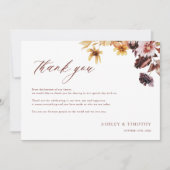 Rustic Fall Boho Wedding Foto Dankeskarte (Vorderseite)