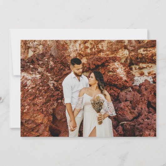 Rustic Fall Boho Wedding Foto Dankeskarte (Rückseite)