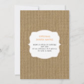 Rustic Fall Boy Baby Dusche Einladung (Rückseite)