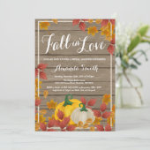 Rustic Fall Bridal Dusche Einladung (Stehend Vorderseite)