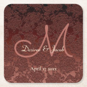 Rustic Fall Brown Champagne Monogram Wedding Rechteckiger Pappuntersetzer (Vorderseite)