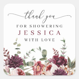 Rustic Fall Country Boho Vielen Dank Quadratischer Aufkleber