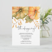 Rustic Fall Erntedank Dinner einladen Einladung (Stehend Vorderseite)