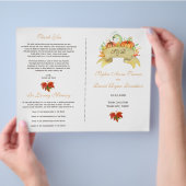 Rustic Fall Erntedank Pumpkins Hochzeitsprogramm (Hand)