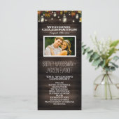 Rustic Fall Firefly Mason Jar Wedding Programs Programm (Stehend Vorderseite)