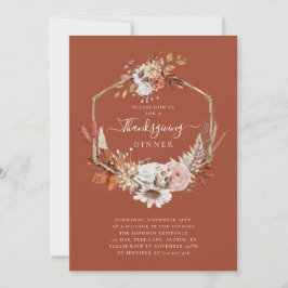 Rustic Fall Floral Blätter Erntedank Dinner Einladung
