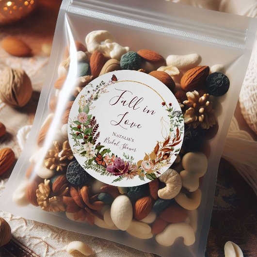 Rustic Fall Floral Brautparty Vielen Dank Runder Aufkleber