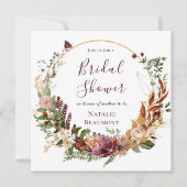 Rustic Fall Floral & Greenery Square Brautparty Einladung (Vorderseite)