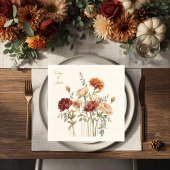 Rustic Fall Floral Hochzeitspapier Napkins Serviette