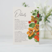 Rustic Fall Floral Modern QR Code Wedding Details Begleitkarte (Stehend Vorderseite)