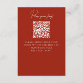 Rustic Fall Floral Modern QR Code Wedding Details Begleitkarte (Rückseite)