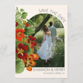 Rustic Fall Floral Modern Wedding Save the Date Einladung (Vorderseite)