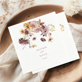 Rustic Fall Floral Monogram Wedding Serviette