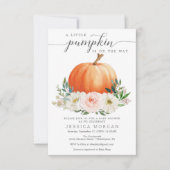 Rustic Fall Floral Pumpkin Baby Dusche Einladung (Vorderseite)