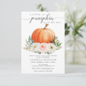 Rustic Fall Floral Pumpkin Baby Dusche Einladung (Stehend Vorderseite)