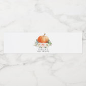 Rustic Fall Floral Pumpkin Baby Dusche Wasserflaschenetikett (Einzelnes Label)