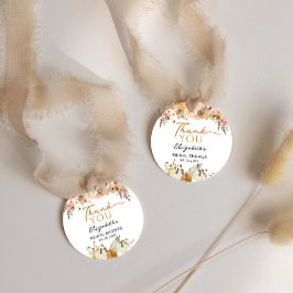 Rustic Fall Floral Pumpkin Brautparty Vielen Dank Geschenkanhänger
