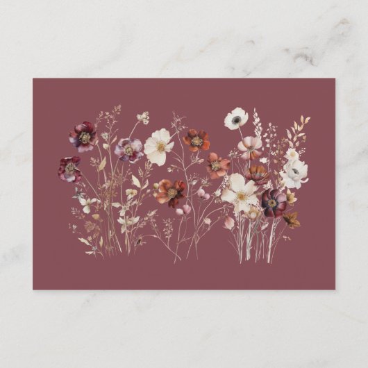 Rustic Fall Floral Pumpkin Hochzeit Begleitkarte (Rückseite)