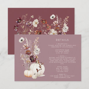 Rustic Fall Floral Pumpkin Hochzeit Begleitkarte