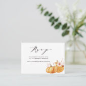 Rustic Fall Floral Pumpkin Hochzeit Website UAWG Begleitkarte (Stehend Vorderseite)